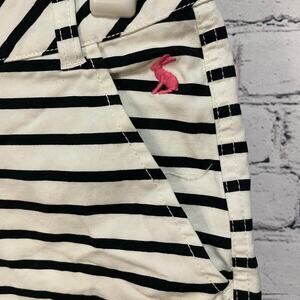 Joules striped shorts women's size 4 black white pink bunny pockets NWOT